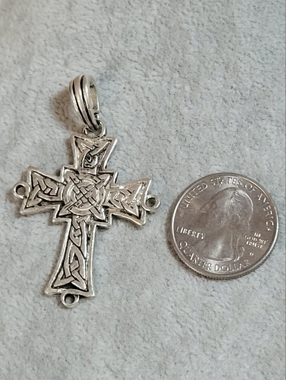 Vintage Sarah Coventry Style Celtic Cross Pendant – Antique Silver Tone Openwork